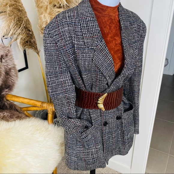 Black & White Oversized Versatile Wear Tweed Blazer Jacket - Picture 3 of 12